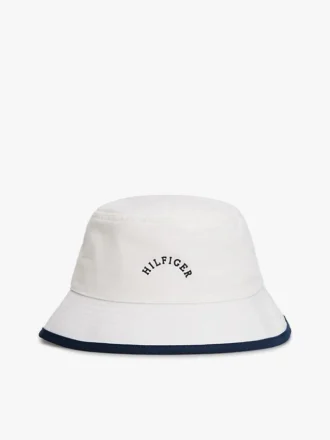 Hilfiger-logotyp, borstad bucket hat