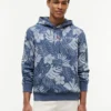 Hoodie med borstad insida och tropiskt tryck