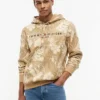 Hoodie med borstad insida och tropiskt tryck