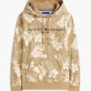 Hoodie med borstad insida och tropiskt tryck