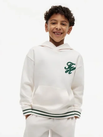 Hoodie med broderat monogram för barn