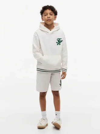 Hoodie med broderat monogram för barn