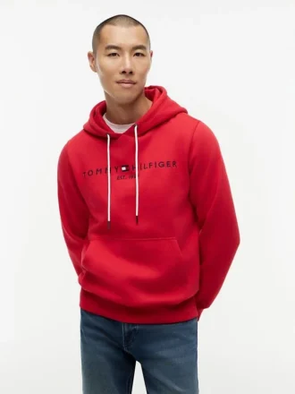 Hoodie med broderat Tommy-logo