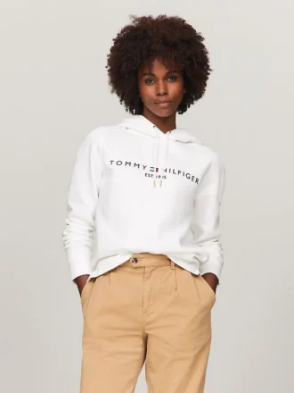 Hoodie med broderat Tommy-logo
