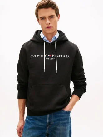 Hoodie med broderat Tommy-logo