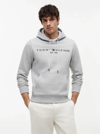 Hoodie med broderat Tommy-logo