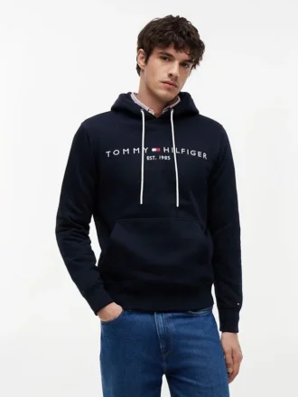 Hoodie med broderat Tommy-logo