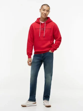 Hoodie med broderat Tommy-logo