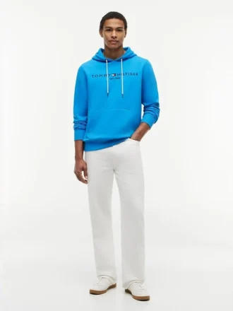 Hoodie med broderat Tommy-logo
