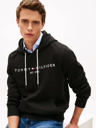 Hoodie med broderat Tommy-logo