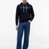 Hoodie med broderat Tommy-logo