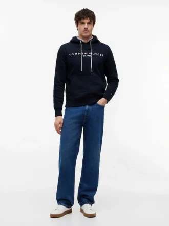 Hoodie med broderat Tommy-logo