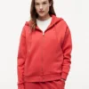 Hoodie med dragkedja i avslappnad passform