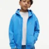 Hoodie med dragkedja och ton-i-ton-flagga för barn Hoodie med dragkedja och ton-i-ton-flagga för barn