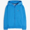Hoodie med dragkedja och ton-i-ton-flagga för barn Hoodie med dragkedja och ton-i-ton-flagga för barn