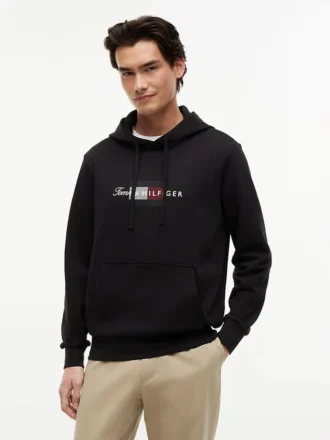 Hoodie med flagglogotyp