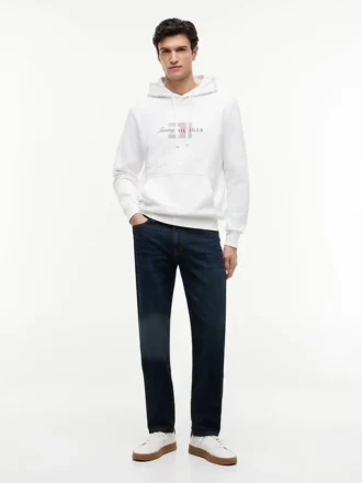 Hoodie med flagglogotyp