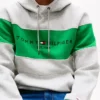 Hoodie med färgblock och logotyp