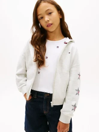 Hoodie med strassstjärna för barn