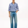 Jeans i rak passform med selvedge