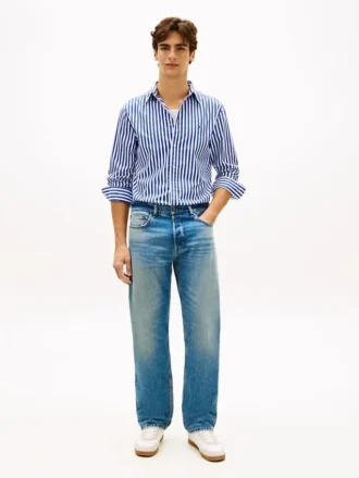 Jeans i rak passform med selvedge