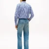 Jeans i rak passform med selvedge