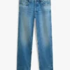 Jeans i rak passform med selvedge