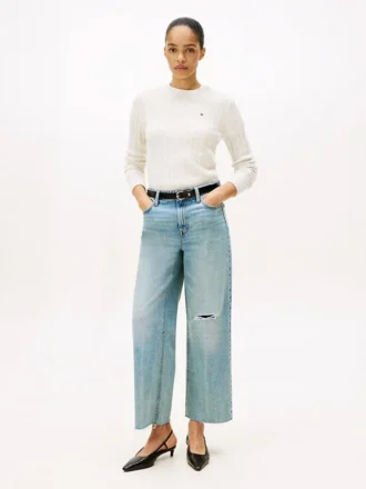 Jeans med hög midja och vid ben