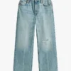 Jeans med hög midja och vid ben Jeans med hög midja och vid ben
