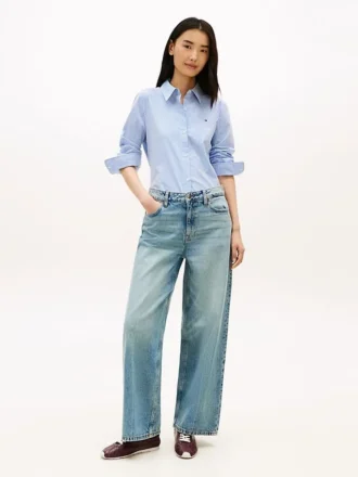 Jeans med hög midja och vida ben