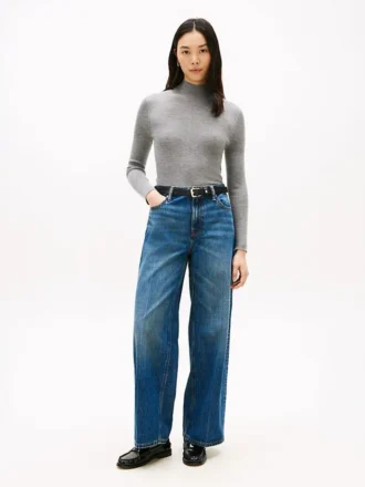 Jeans med hög midja och vida ben