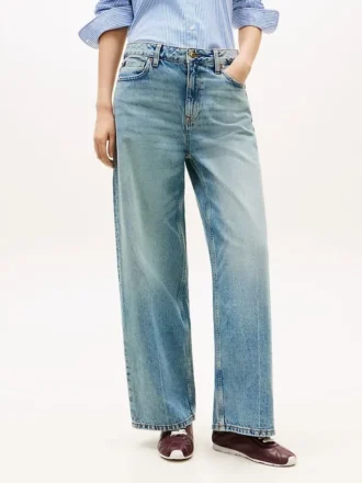 Jeans med hög midja och vida ben
