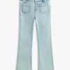 Jeans med påsydda fickor och vid ben för barn