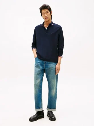 Jeans med spänne och avslappnad passform