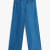 Jeans med vid ben och dragkedja för barn