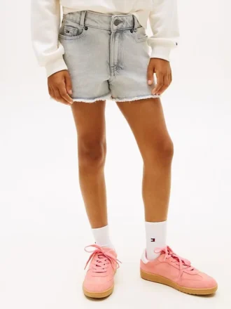 Jeansshorts med råa kanter för barn