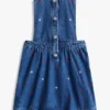Jumpersklänning i denim med blommönster för barn