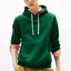 Klassisk hoodie i borstad fleece