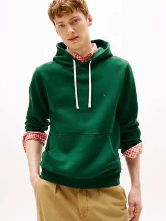 Klassisk hoodie i borstad fleece