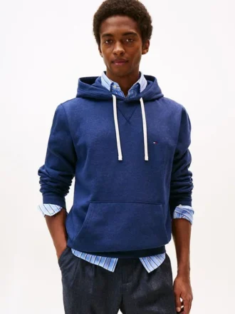 Klassisk hoodie i borstad fleece