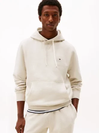 Klassisk hoodie i borstad fleece
