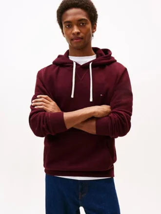 Klassisk hoodie i borstad fleece