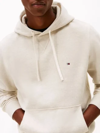 Klassisk hoodie i borstad fleece
