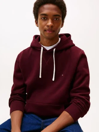 Klassisk hoodie i borstad fleece