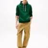 Klassisk hoodie i borstad fleece
