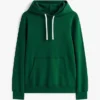 Klassisk hoodie i borstad fleece