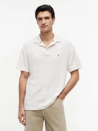 Klassisk passform Texturerad jacquard-polo