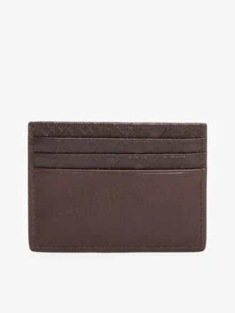 Kortfodral i kornigt läder med monogram