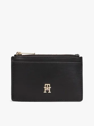Kortfodral med monogramlogotyp och dragkedja