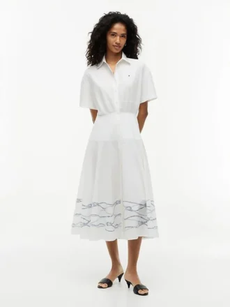 Kortärmad poplin-skjortklänning Kortärmad poplin-skjortklänning